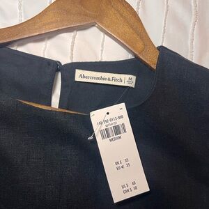 Linen-Blend High-Neck Set Top NWT